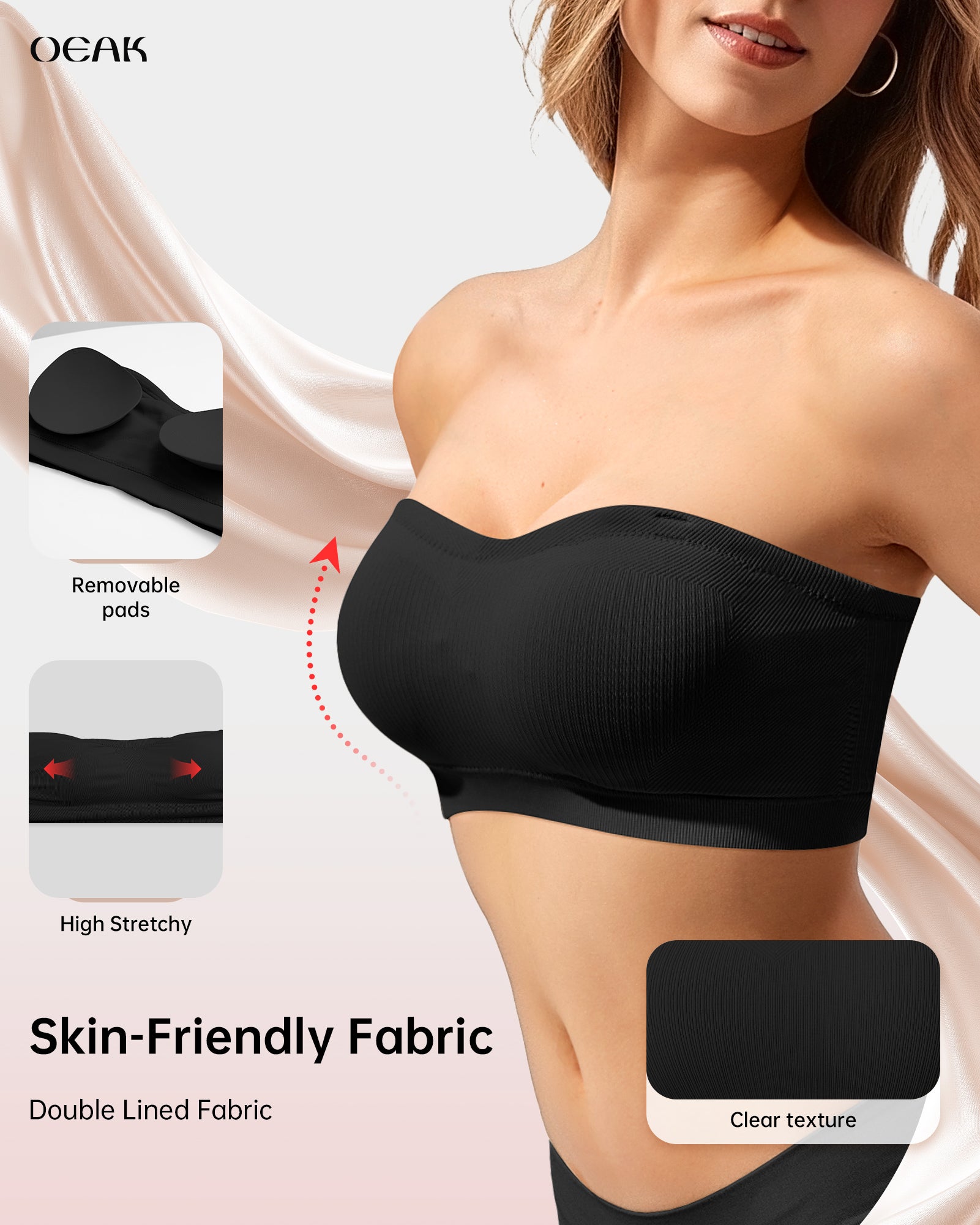 Wireless Strapless Bra Tube Top