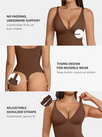 V-Neck Tummy Control Sculpt Bodysuit