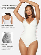 V-Neck Tummy Control Sculpt Bodysuit