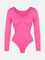 Seamless Long Sleeve Tummy Control Thong Bodysuit