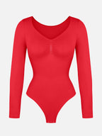 Seamless Long Sleeve Tummy Control Thong Bodysuit