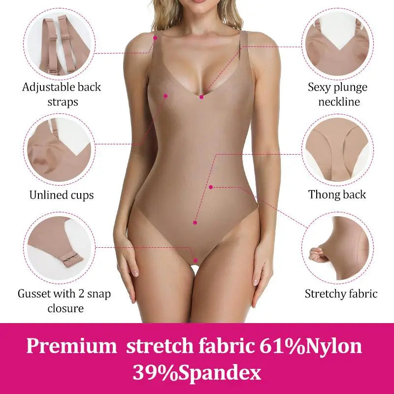 Wireless Plunge  Bodysuit for Women