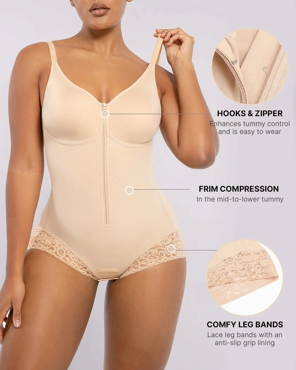 Velvibra™  Hourglass Full Body Brief Bodysuit
