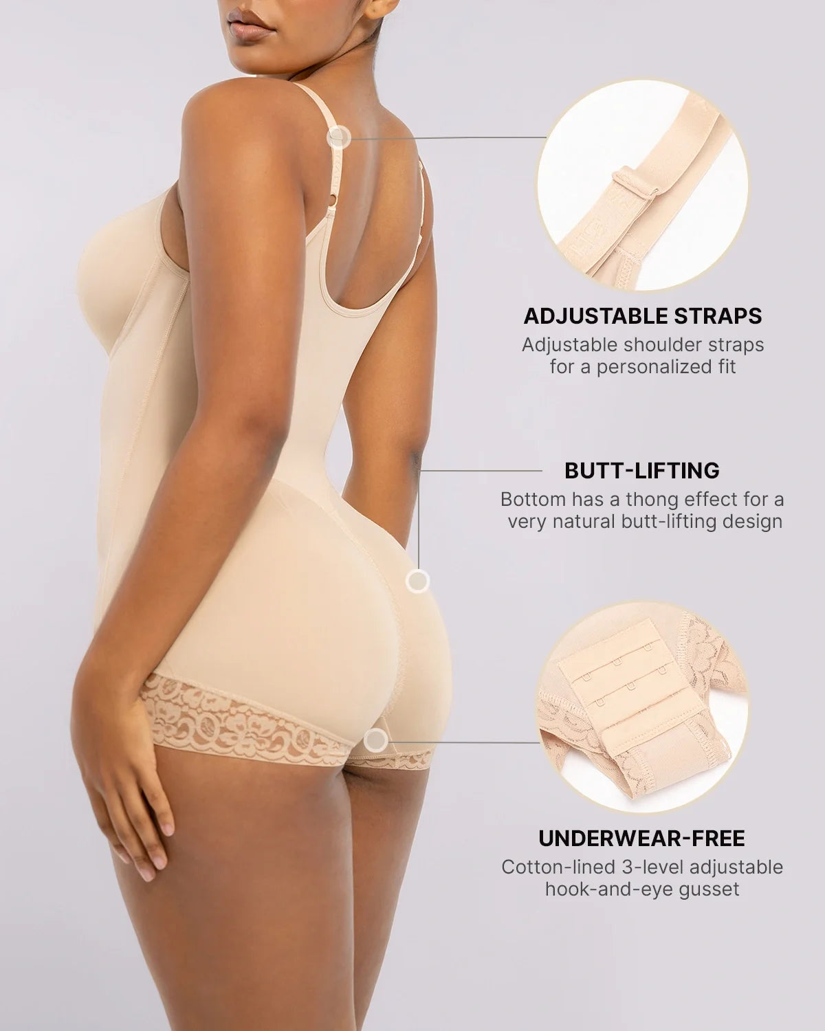Velvibra™  Hourglass Full Body Brief Bodysuit