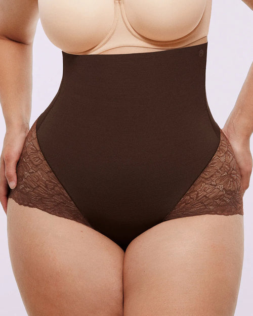 Bare Essentials™ MeshSmooth™ High-Waisted  Sheer Lace Brief