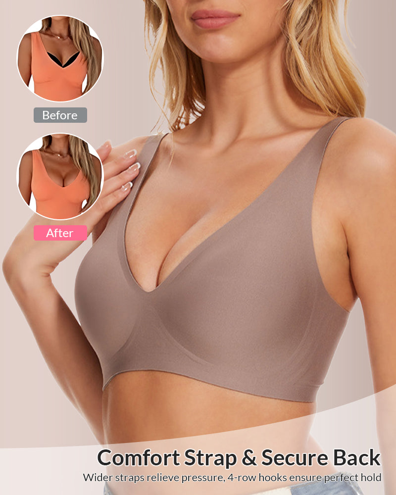 Velvibra™ Deep V Lift Seamless Jelly Bra