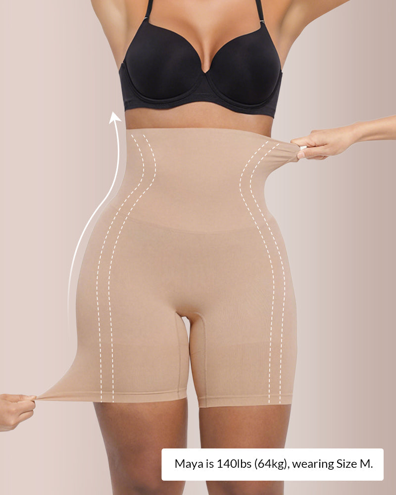 Velvibra™ High-Waisted Seamless Shapewear Shorts Tummy Control & Body Sculpting