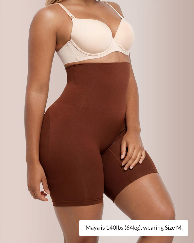 Velvibra™ High-Waisted Seamless Shapewear Shorts Tummy Control & Body Sculpting