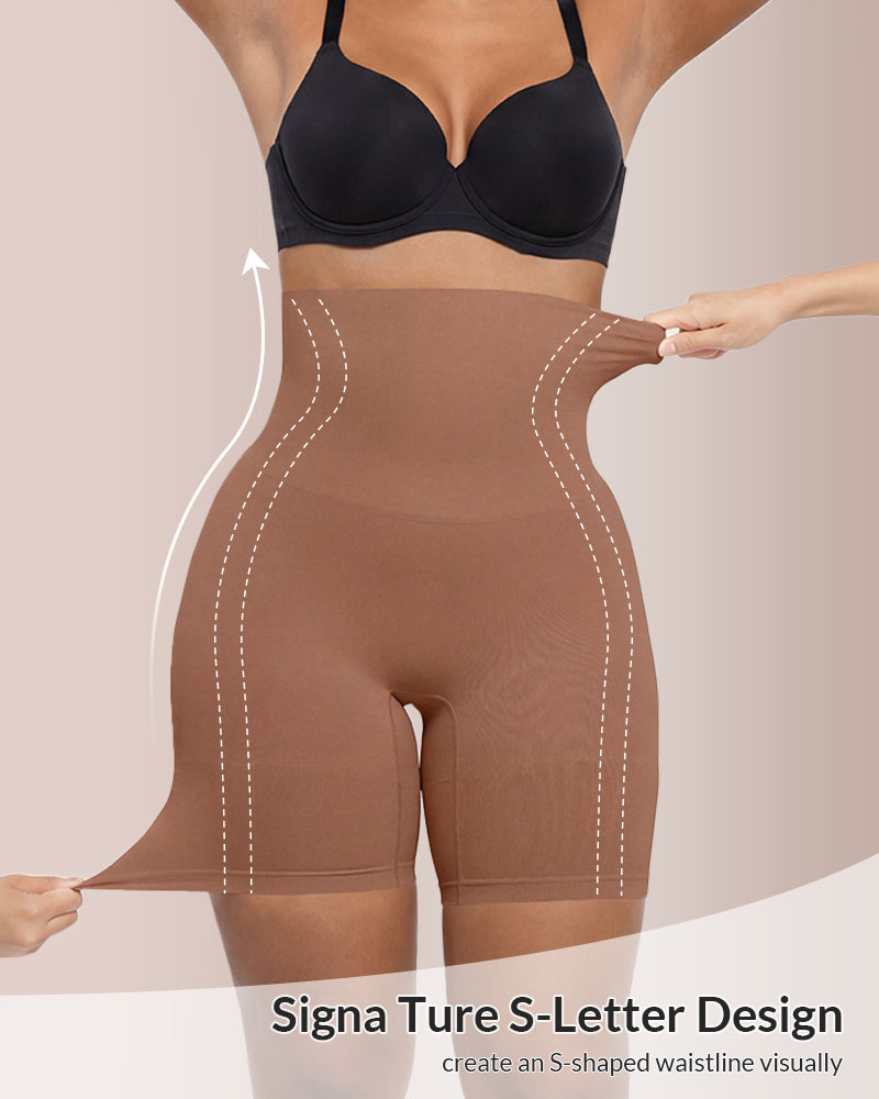 Velvibra™ High-Waisted Seamless Shapewear Shorts Tummy Control & Body Sculpting