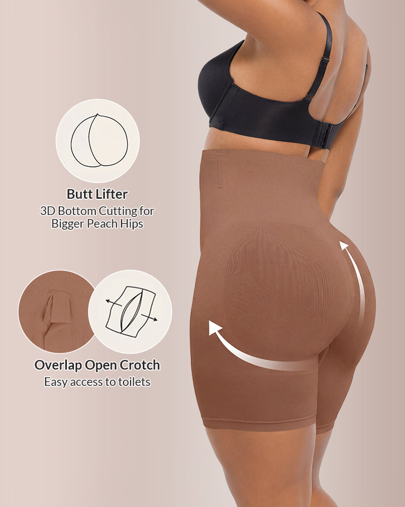 Velvibra™ High-Waisted Seamless Shapewear Shorts Tummy Control & Body Sculpting
