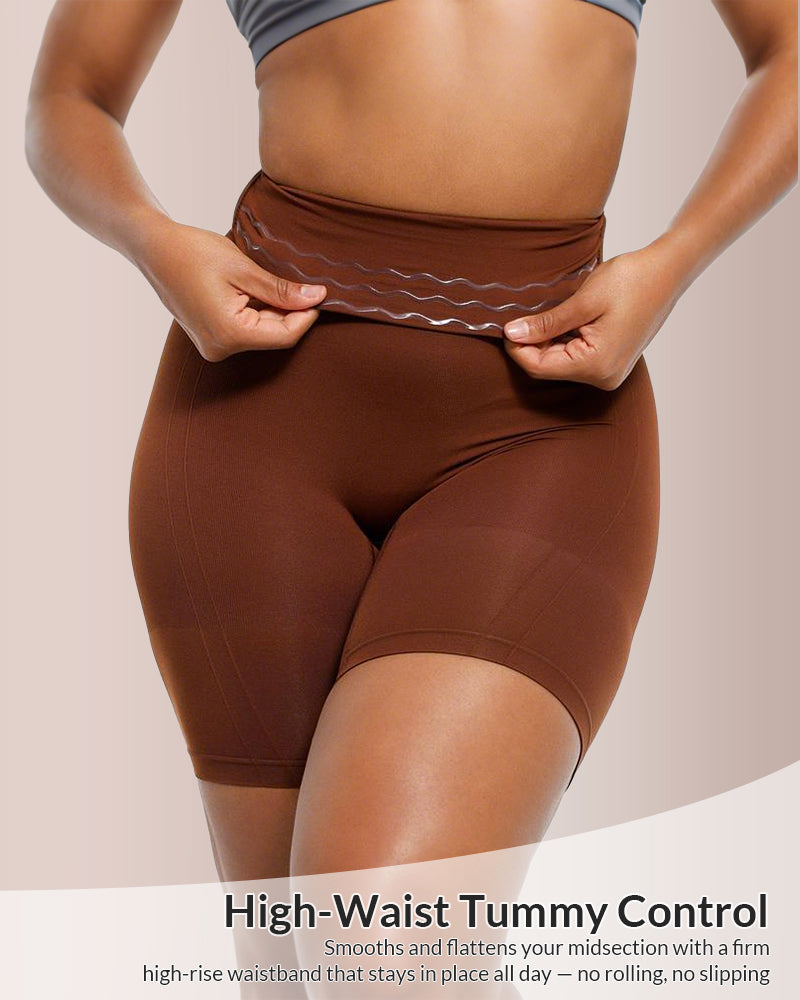 Velvibra™ High-Waisted Seamless Shapewear Shorts Tummy Control & Body Sculpting