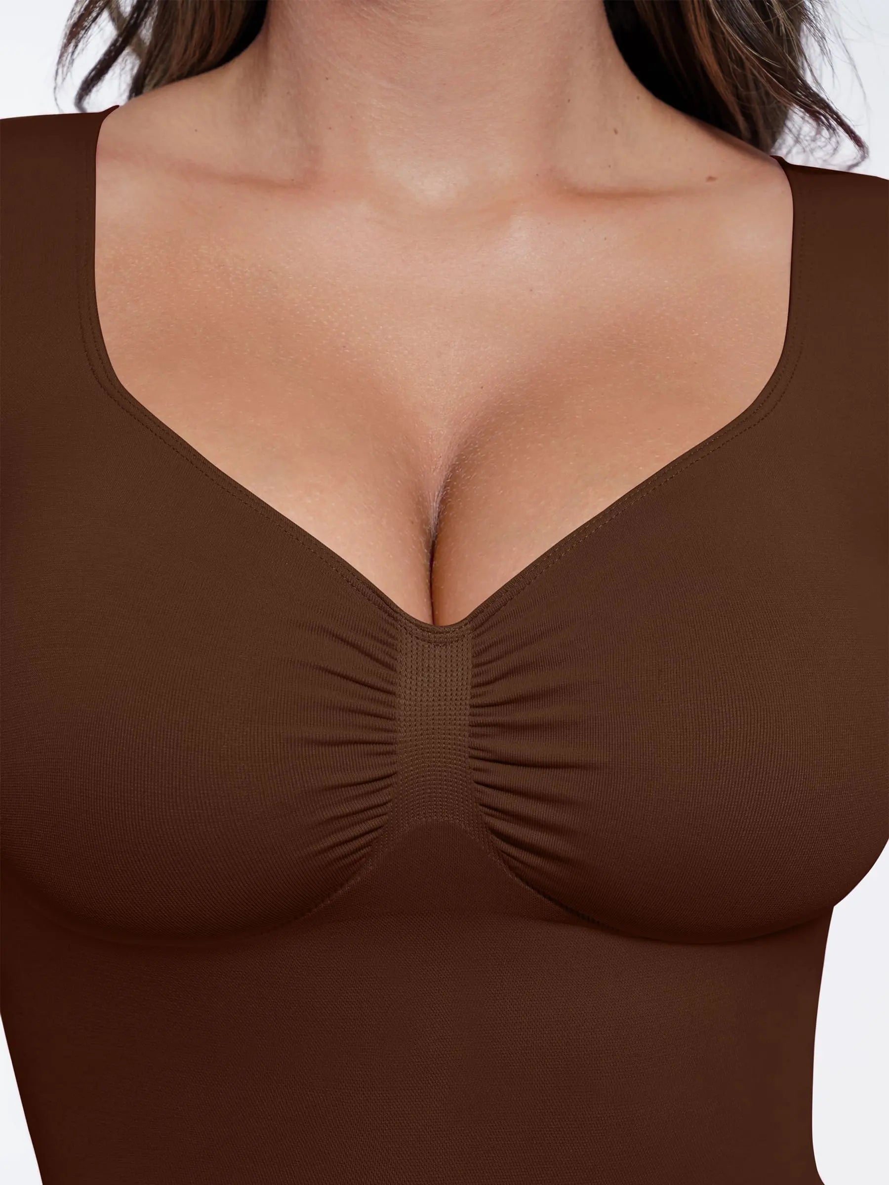 Seamless Long Sleeve Tummy Control Thong Bodysuit
