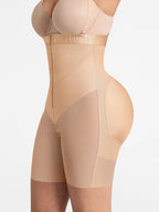 Wide V-neck Belt High-Waist Shaping Shorts