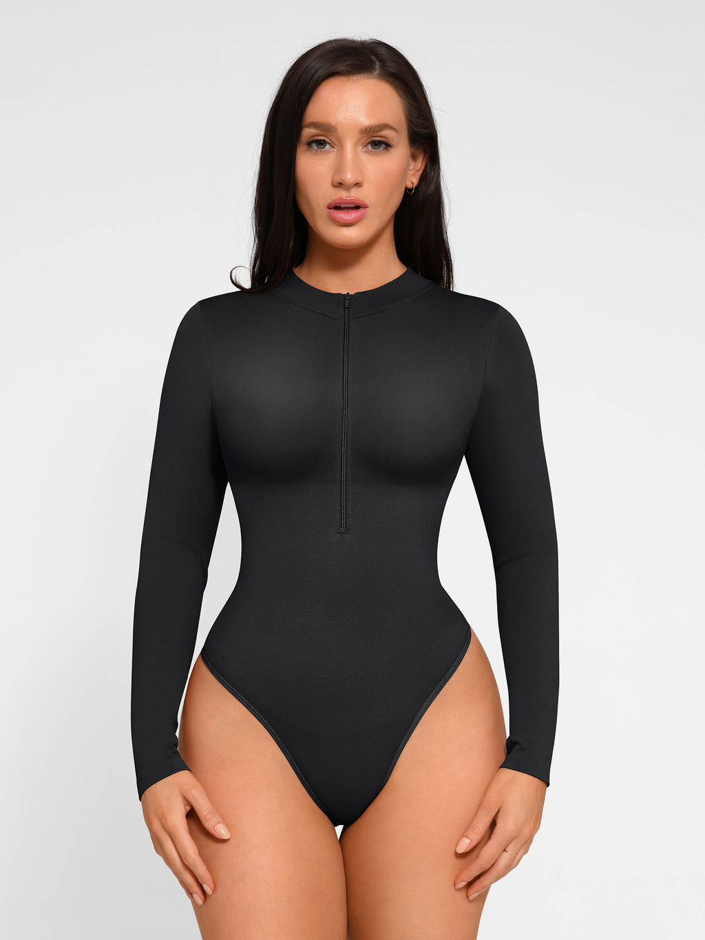 Long Sleeve Zipper Seamless Bodysuit