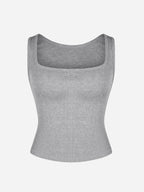 Ribbed Square-Neck Lounge Tank Top