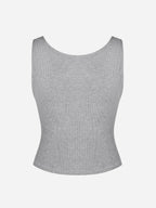 Ribbed Square-Neck Lounge Tank Top