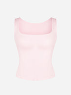 Ribbed Square-Neck Lounge Tank Top