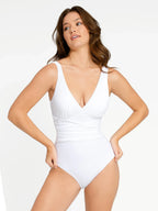 V-Neck Tummy Control Breathable Swimsuit