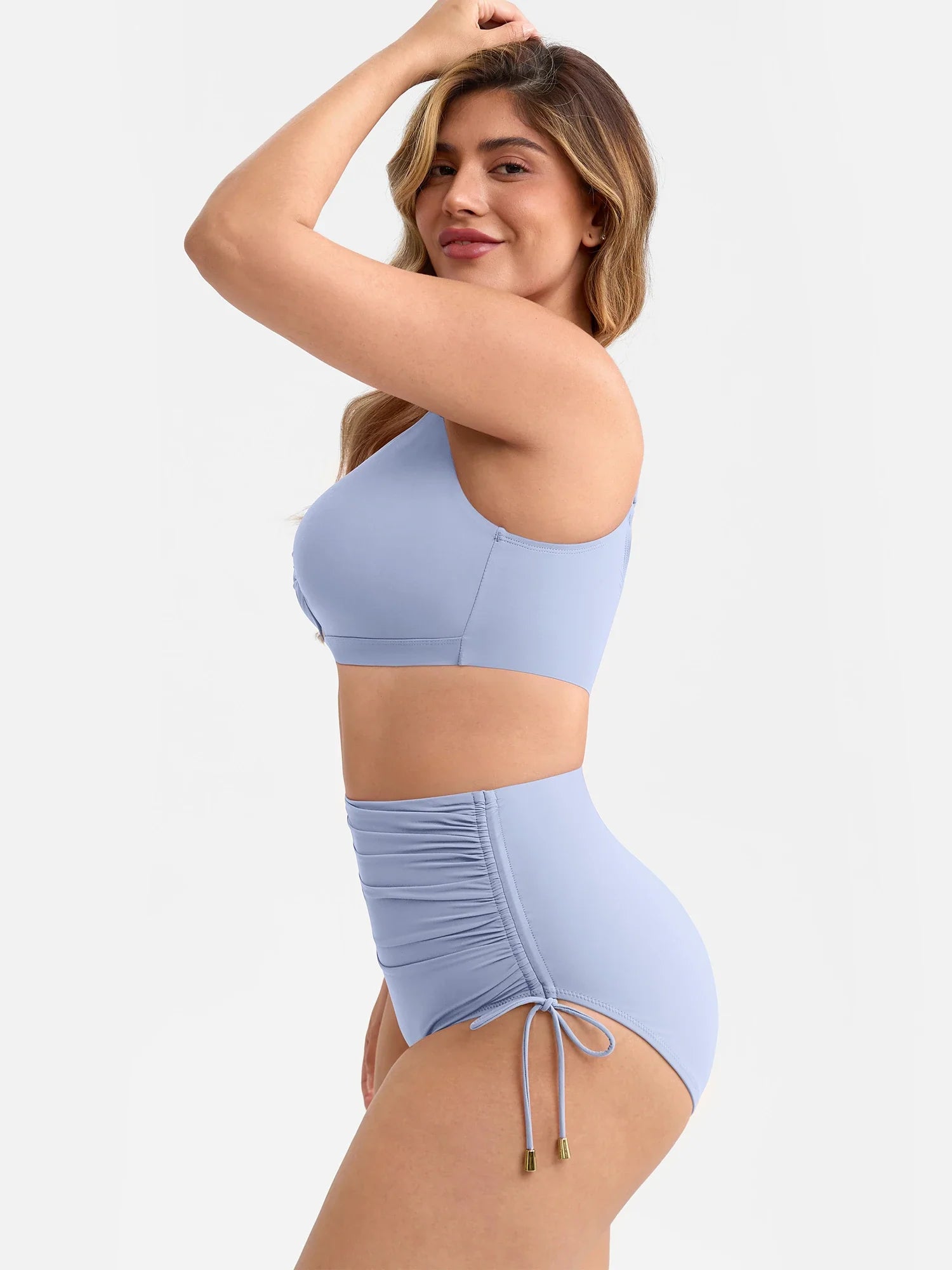 Tummy Control Drawstring Bikini Swimsuit
