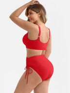 Tummy Control Drawstring Bikini Swimsuit