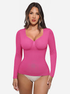 Seamless Long Sleeve Tummy Control Thong Bodysuit