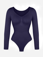 Seamless Long Sleeve Tummy Control Thong Bodysuit
