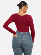 Seamless Long Sleeve Tummy Control Thong Bodysuit