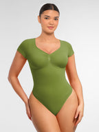 Tummy Control Seamless Short-Sleeve Bodysuit