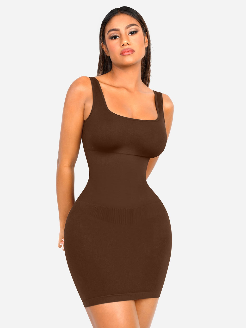Tummy Control Square Neck Everyday Dress