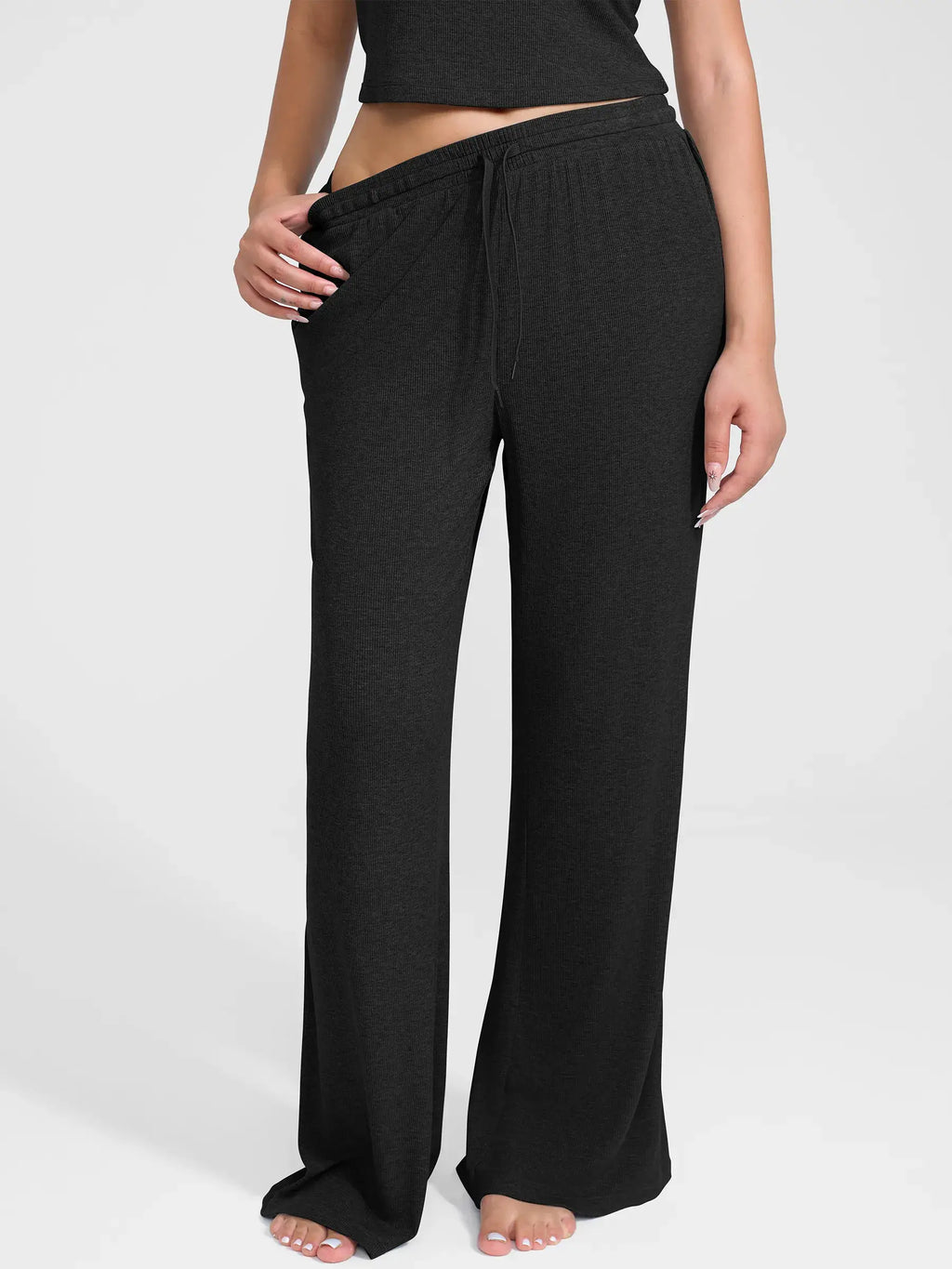 Ribbed Wide-Leg Soft Lounge Pants