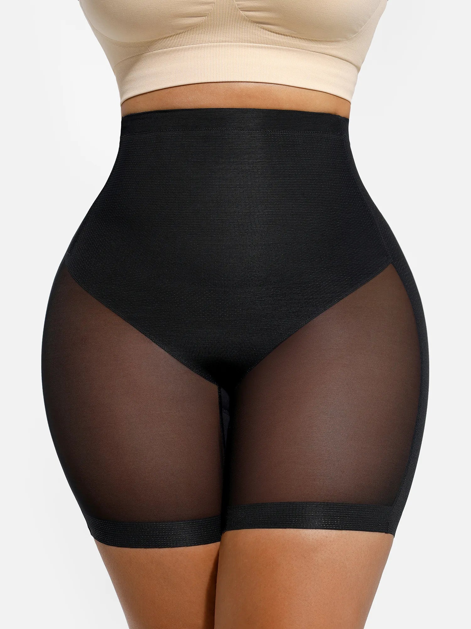 Mesh Tummy Control Bodysuit & Shorts Set