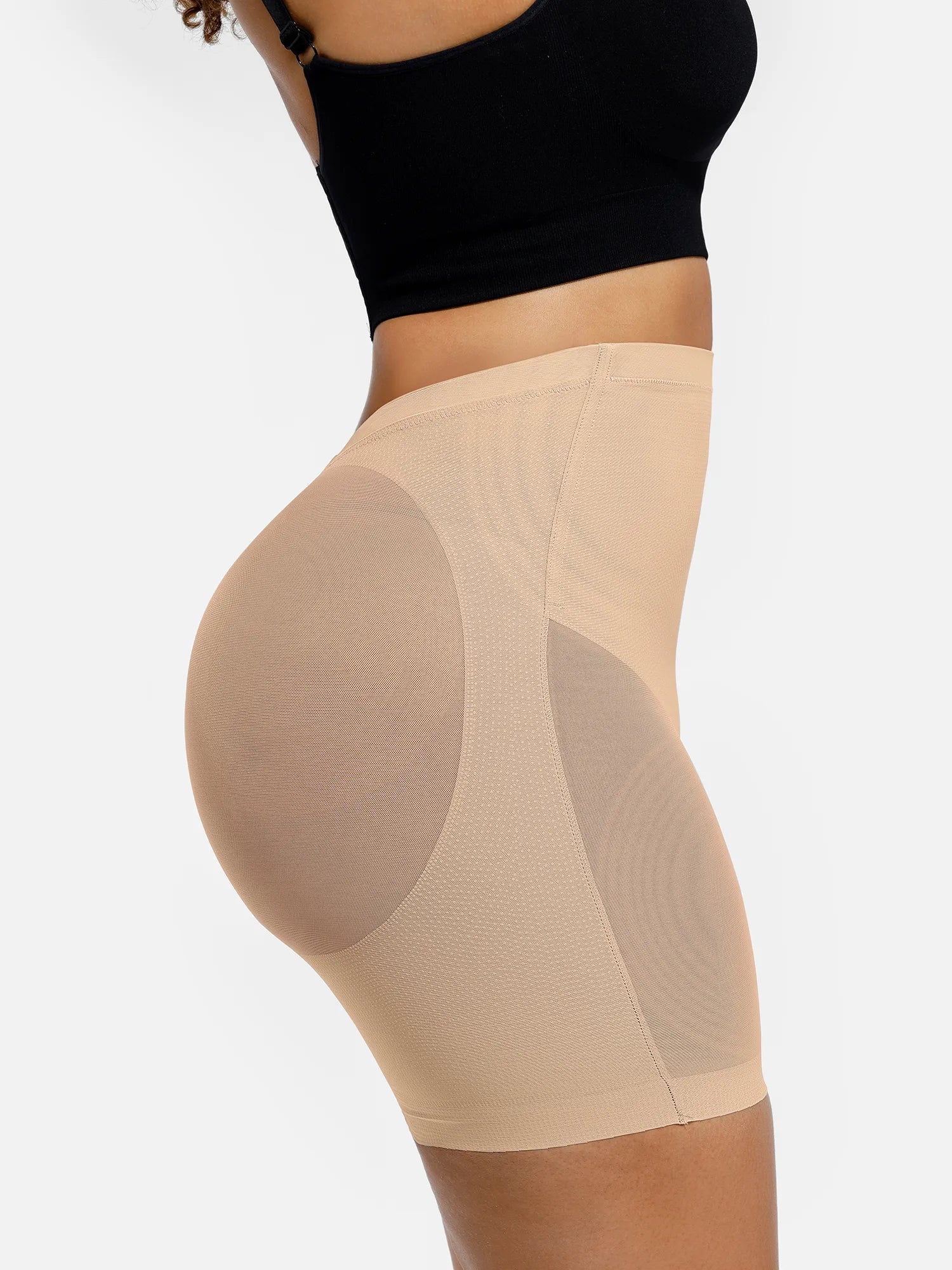 Mesh Tummy Control Bodysuit & Shorts Set