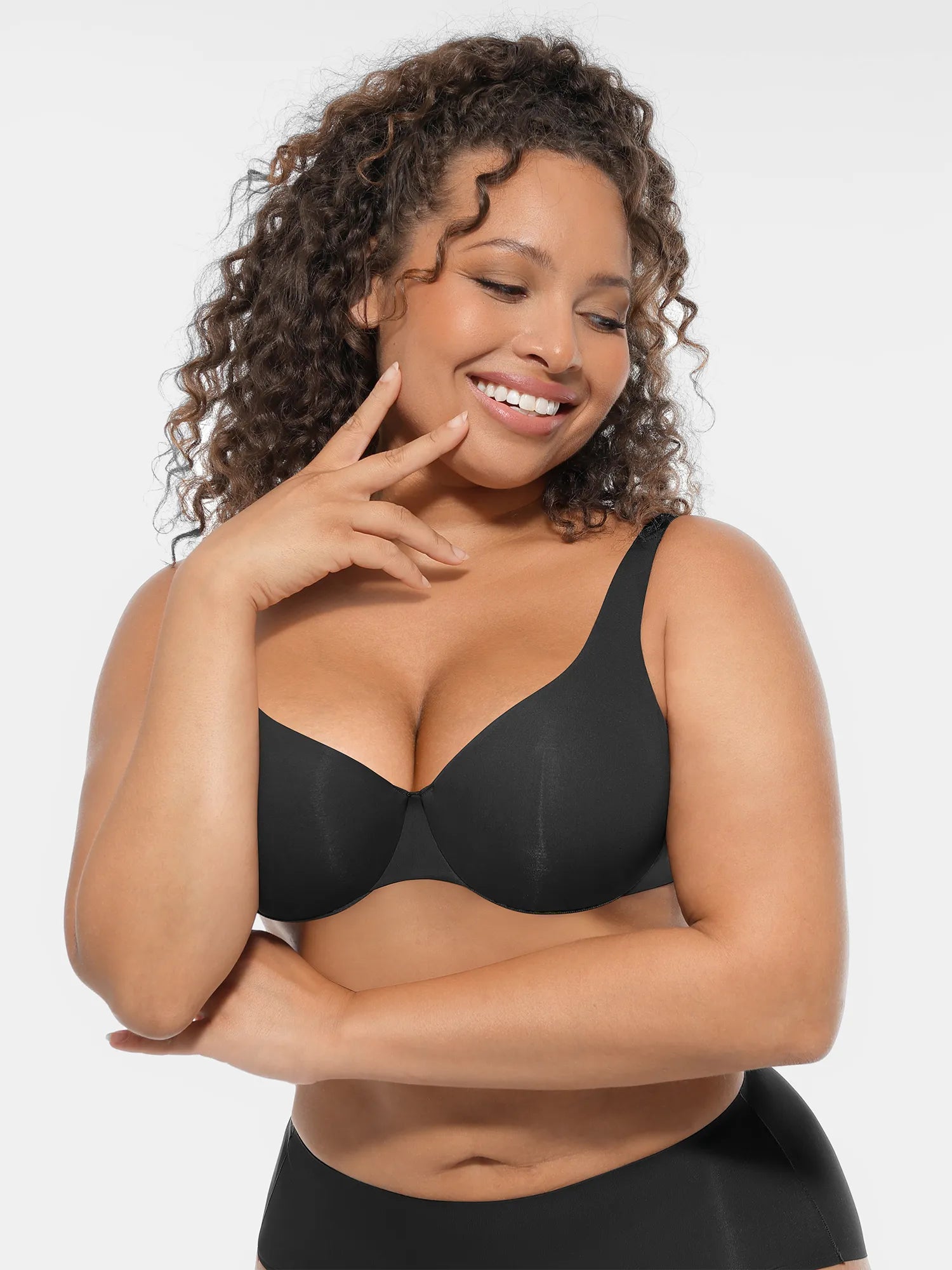 Adjustable-Strap Underwire Deep V-neck Bra Bundle