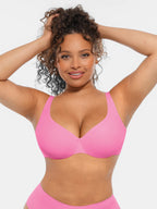 Adjustable-Strap Underwire Deep V-neck Bra