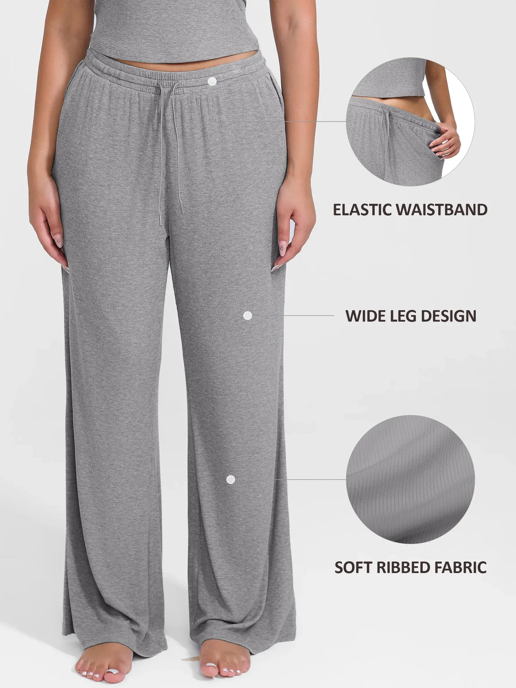 Ribbed Wide-Leg Soft Lounge Pants