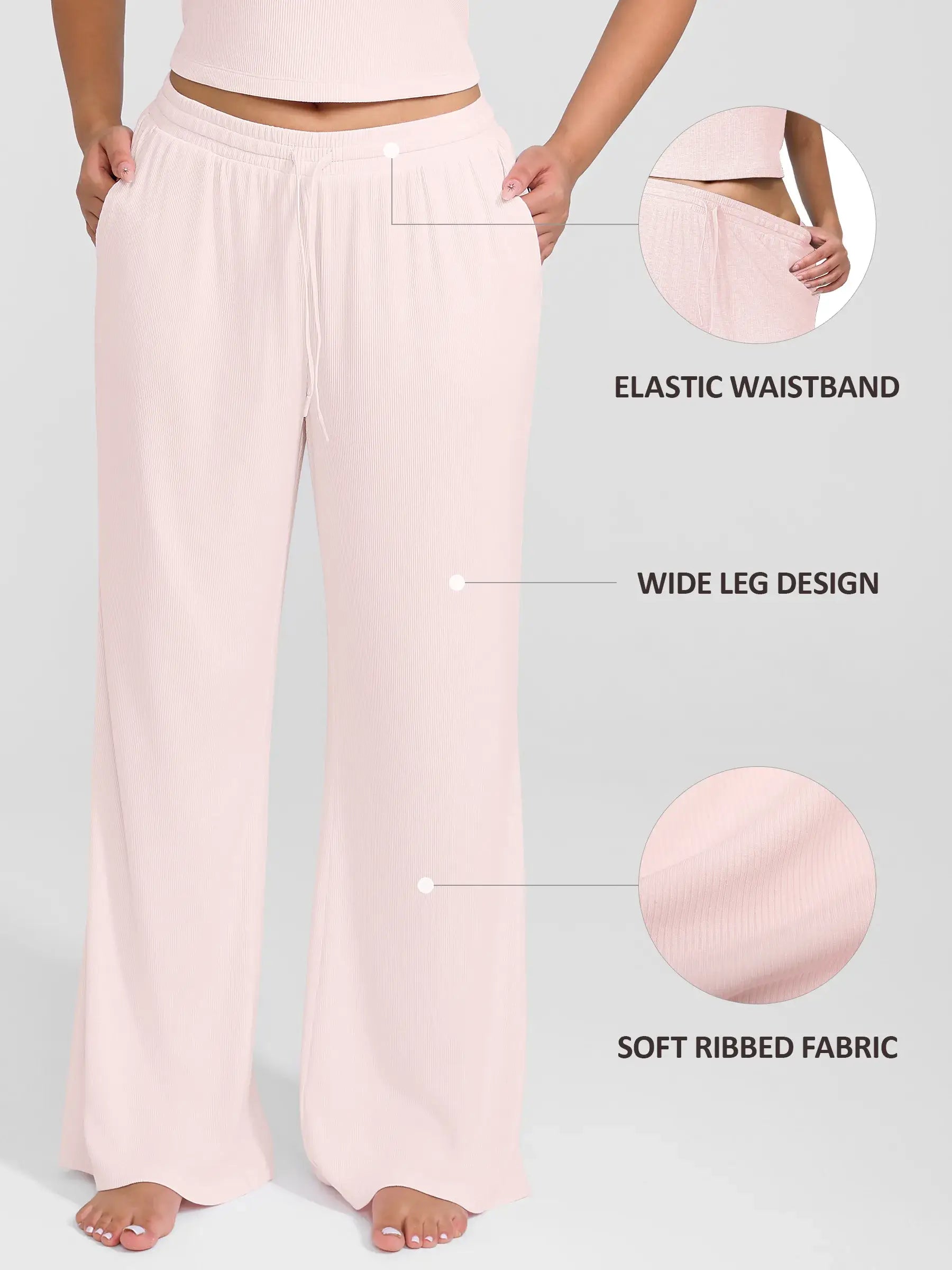 Ribbed Wide-Leg Soft Lounge Pants