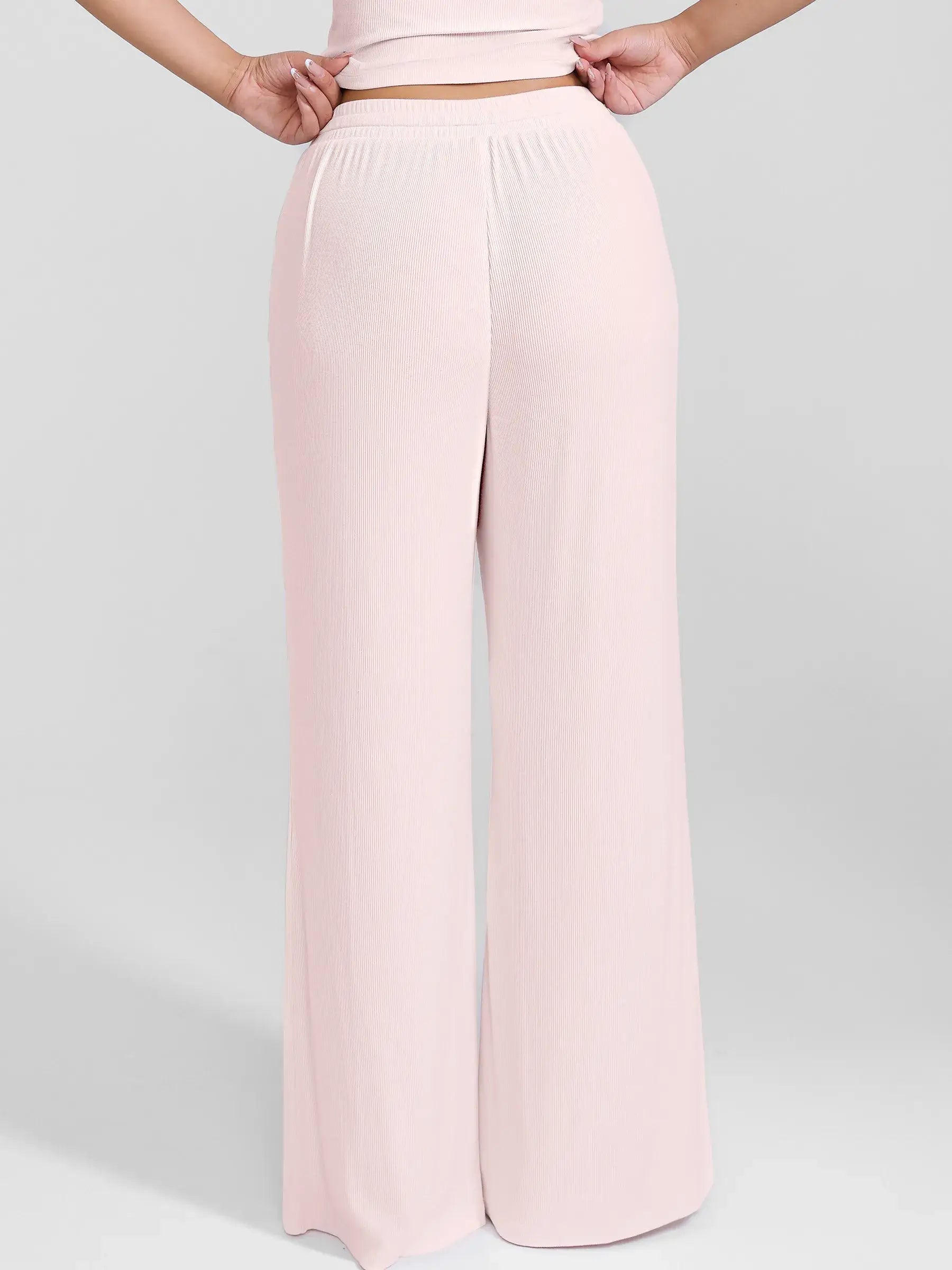 Ribbed Wide-Leg Soft Lounge Pants