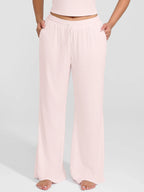 Ribbed Wide-Leg Soft Lounge Pants