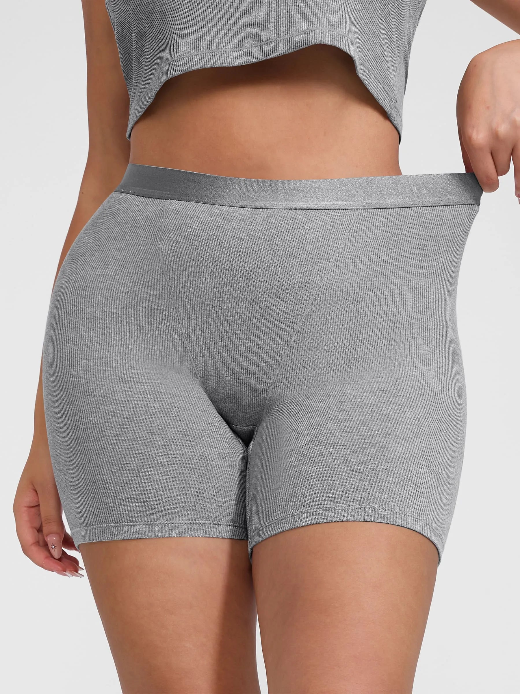Ribbed Soft Cotton Boxer Short