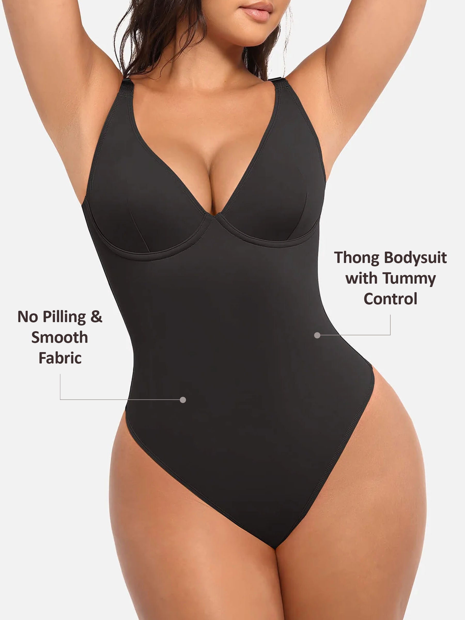 V-Neck Tummy Control Bodysuit