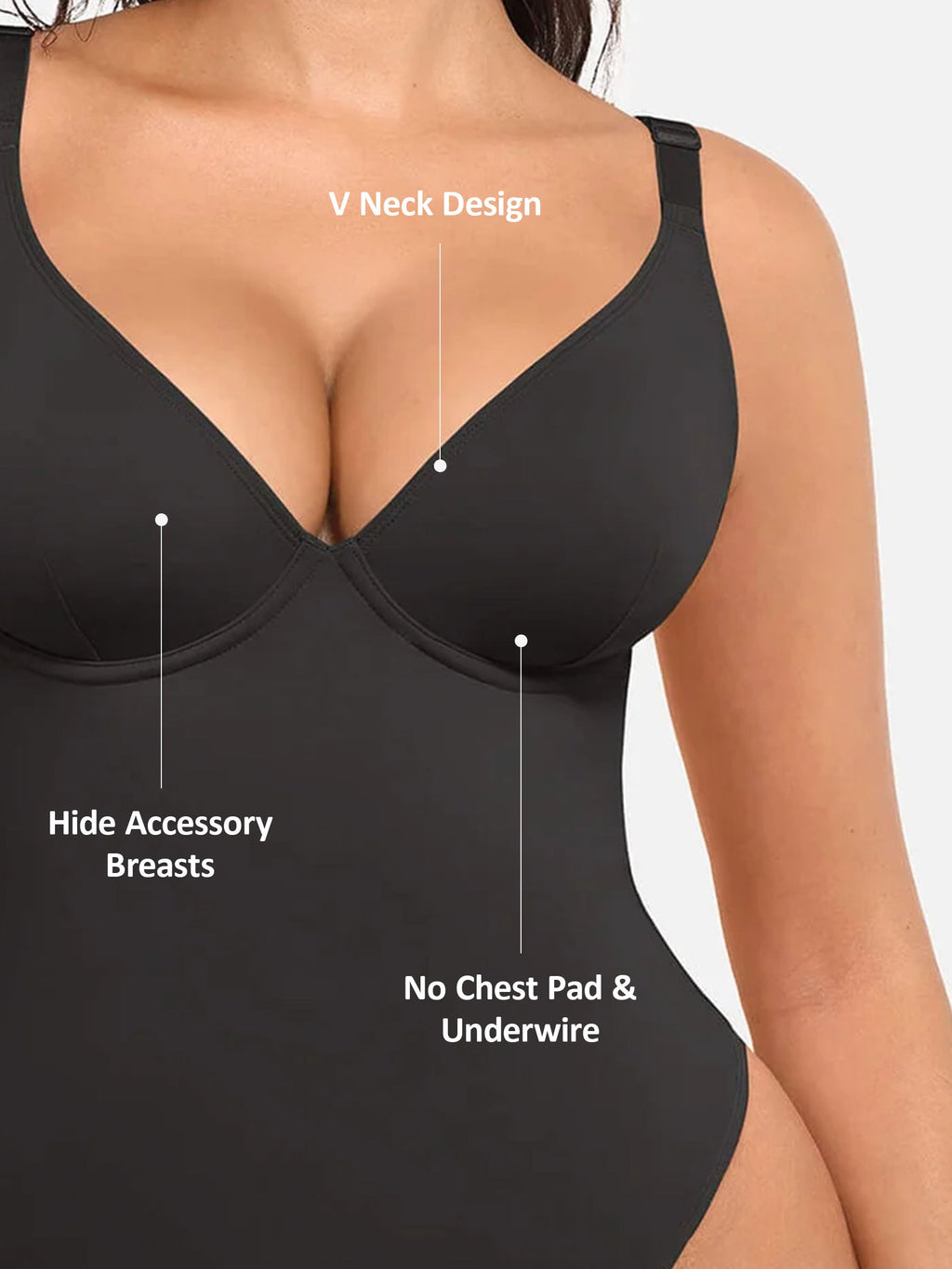 Velvibra V-Neck Tummy Control Bodysuit