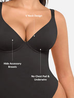 Velvibra V-Neck Tummy Control Bodysuit