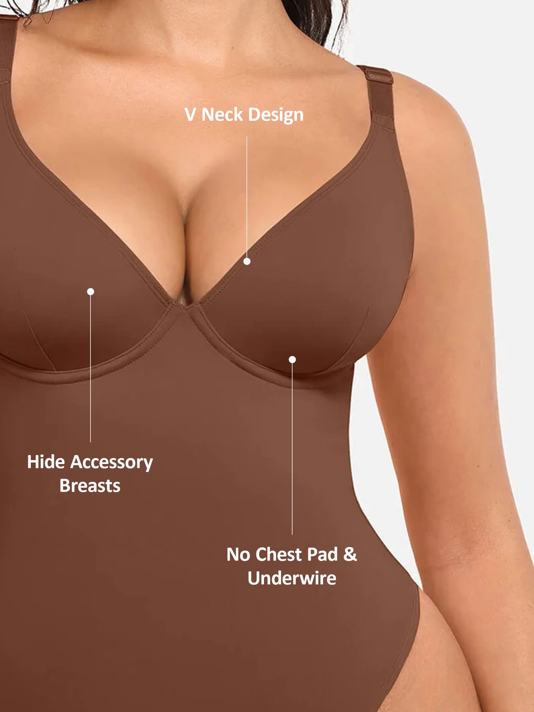 Velvibra V-Neck Tummy Control Bodysuit