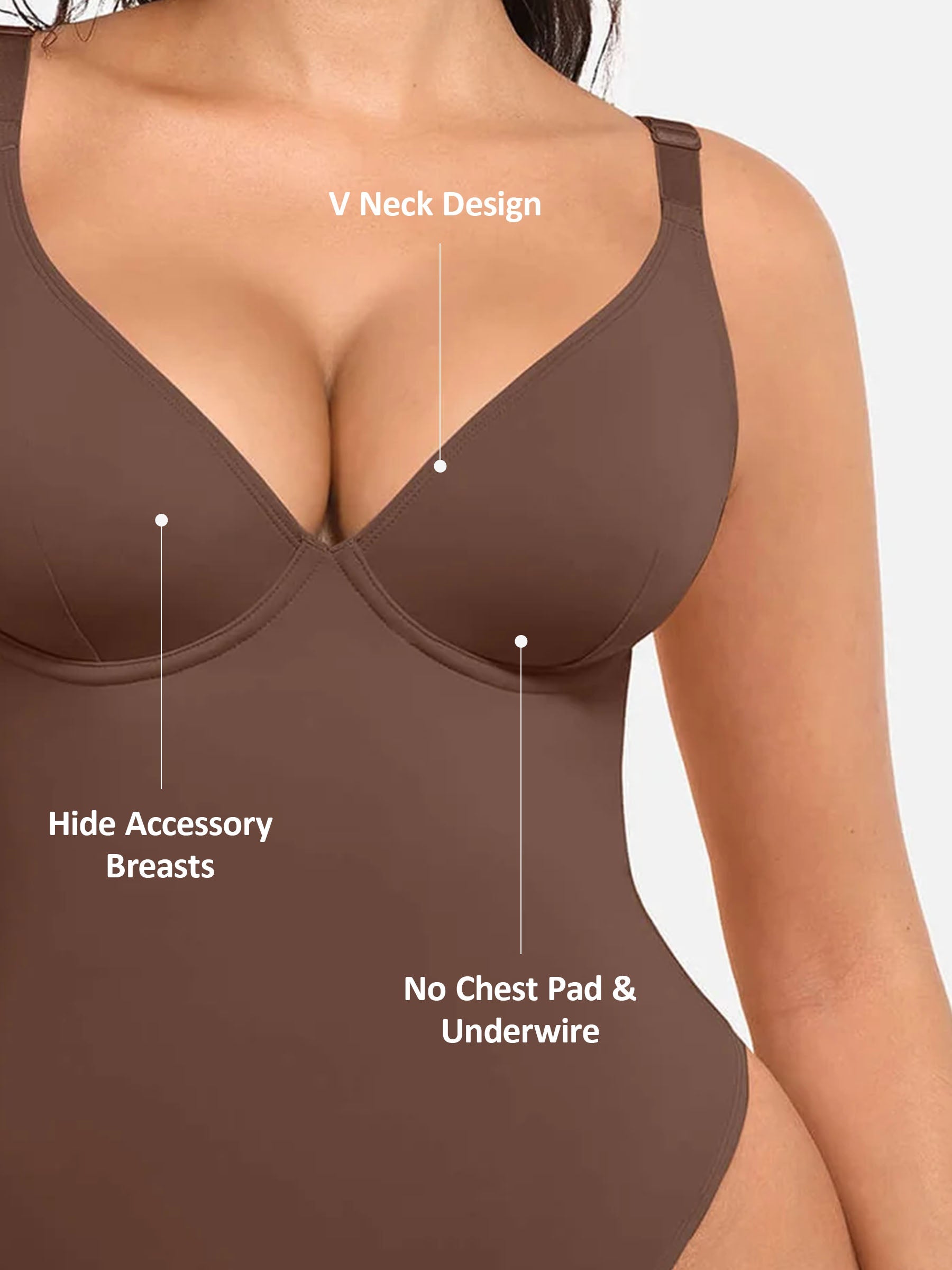 Velvibra V-Neck Tummy Control Bodysuit
