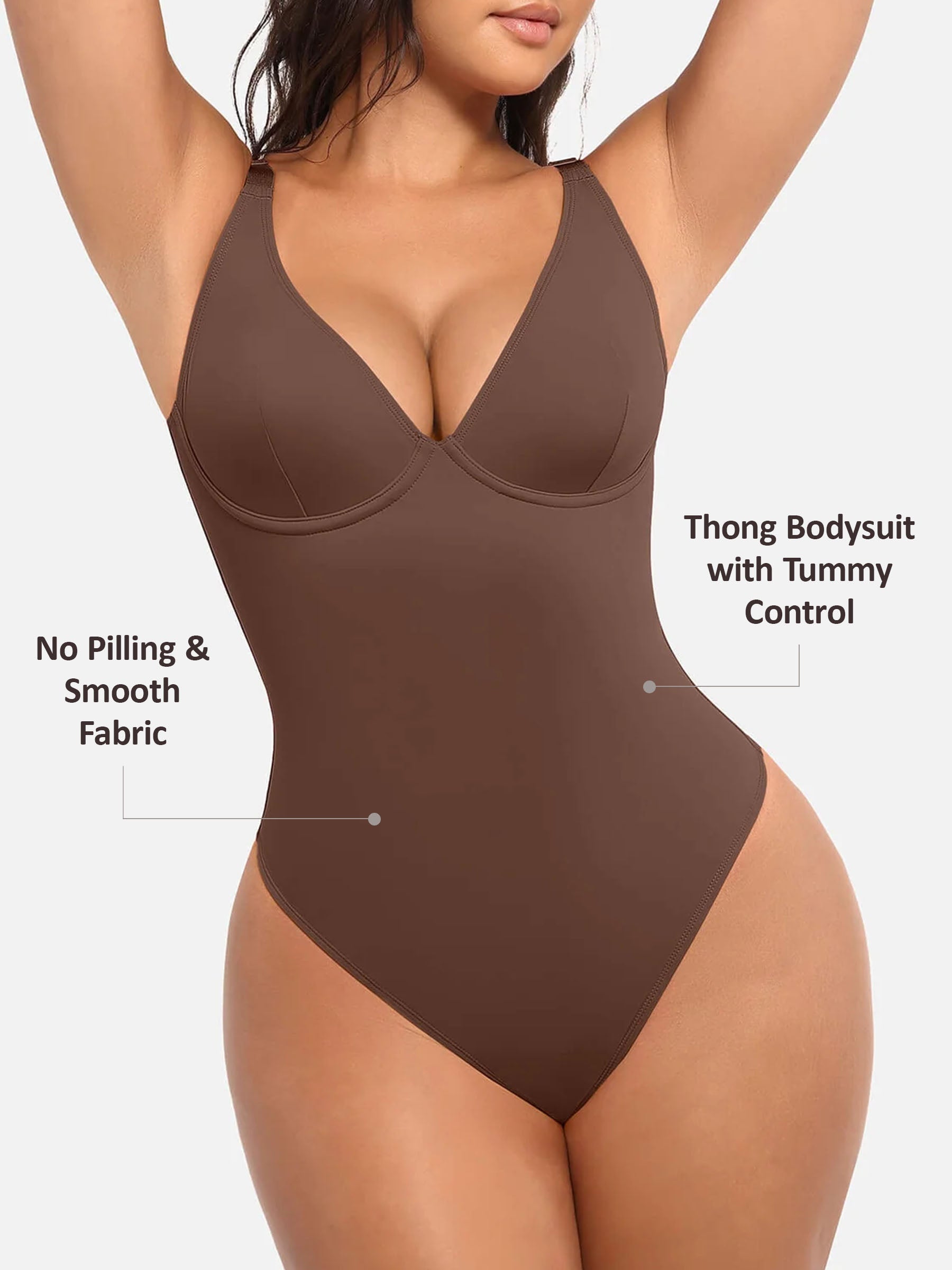 Velvibra V-Neck Tummy Control Bodysuit