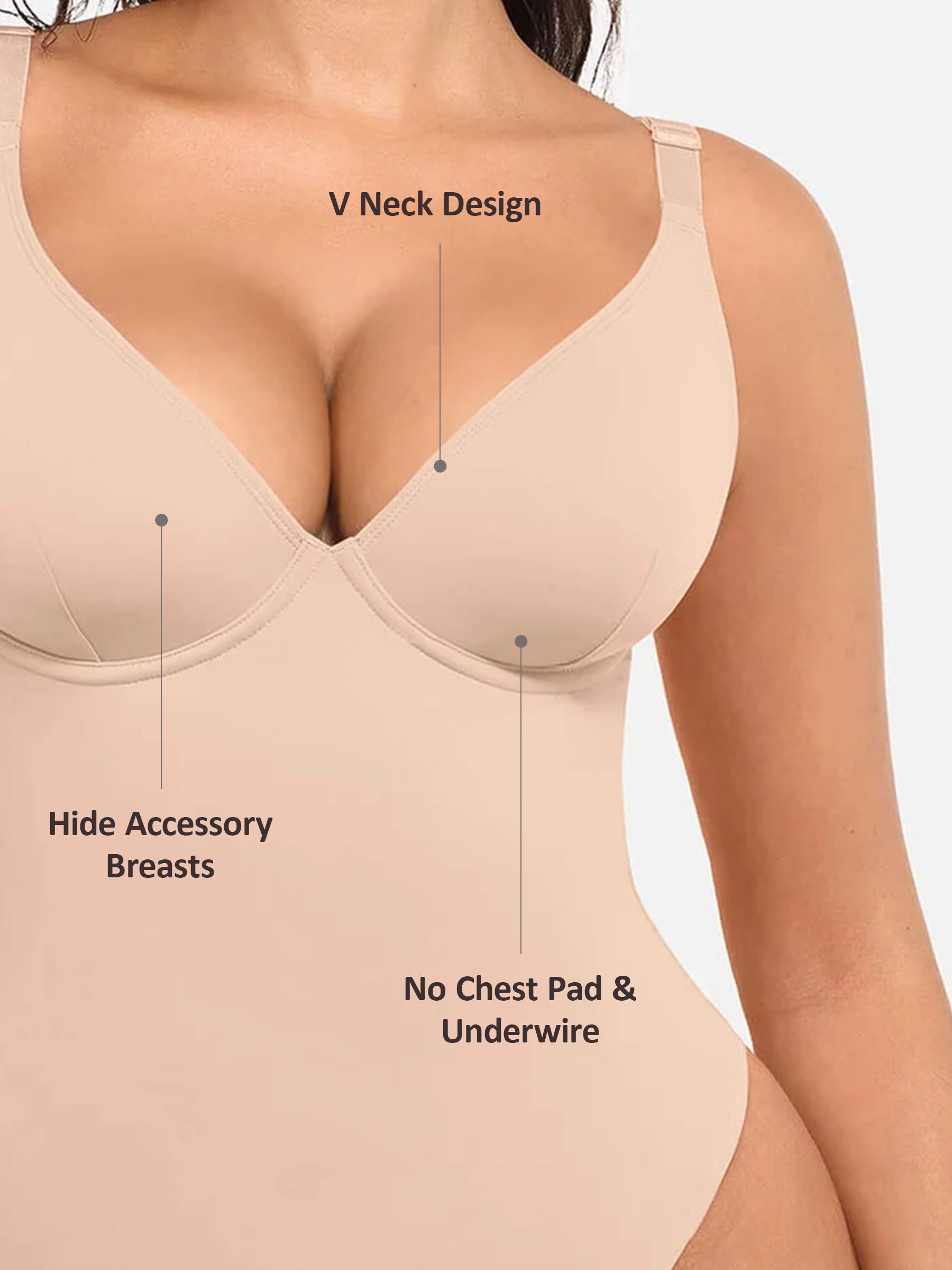 Velvibra V-Neck Tummy Control Bodysuit
