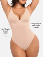 Velvibra V-Neck Tummy Control Bodysuit