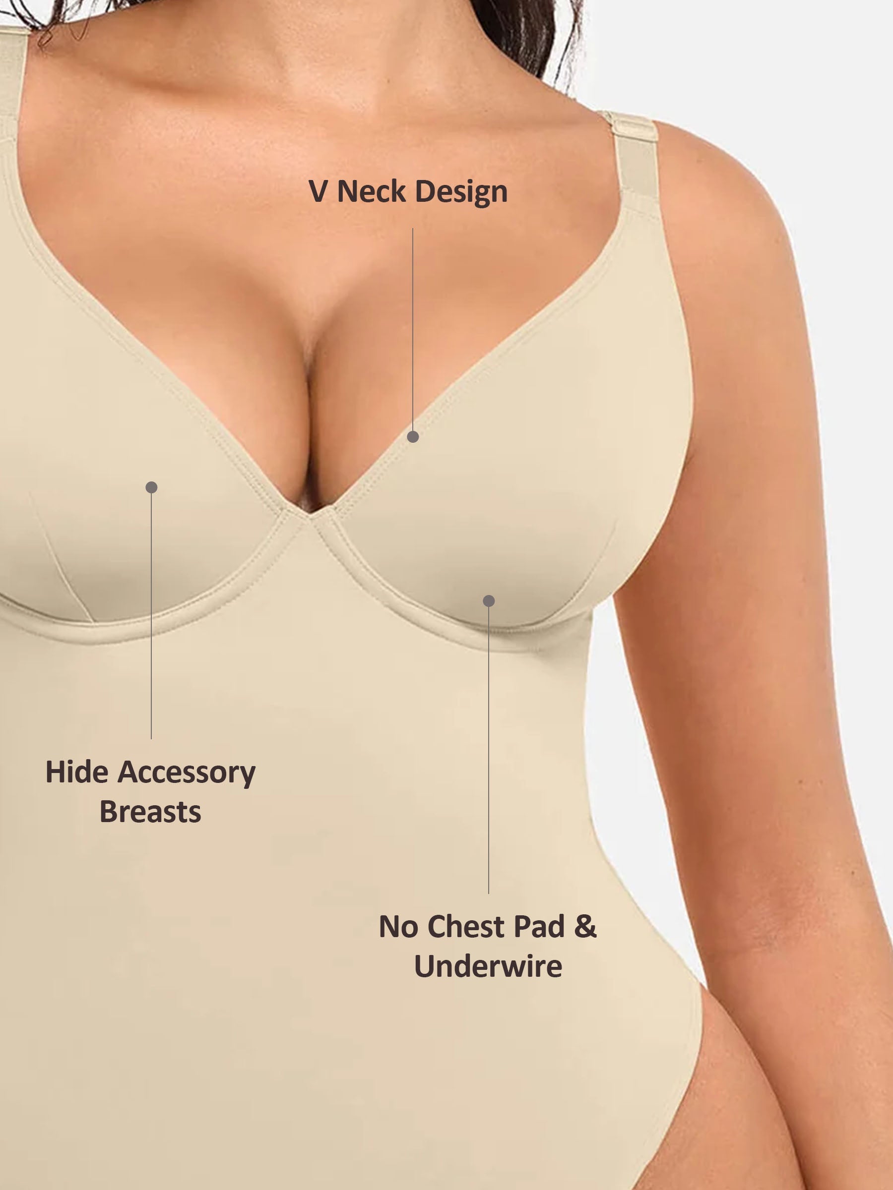 Velvibra V-Neck Tummy Control Bodysuit