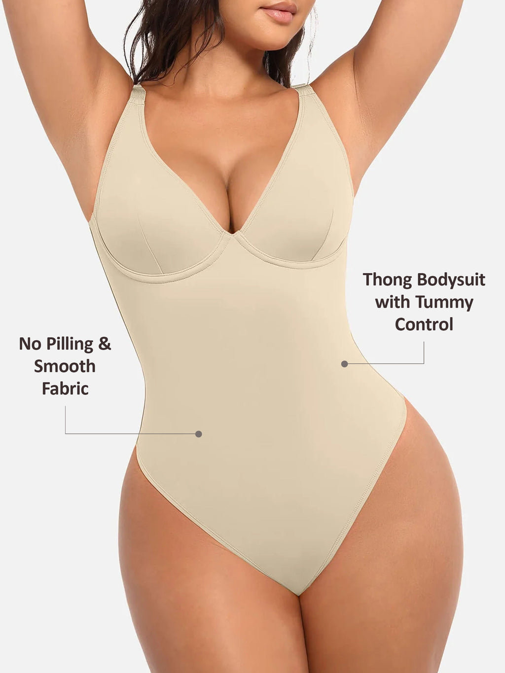 Velvibra V-Neck Tummy Control Bodysuit