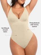 Velvibra V-Neck Tummy Control Bodysuit